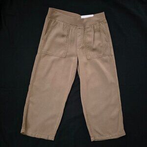 NWT ST JOHN’S BAY TAN WIDE LEG CROP PANTS PETITE MED
